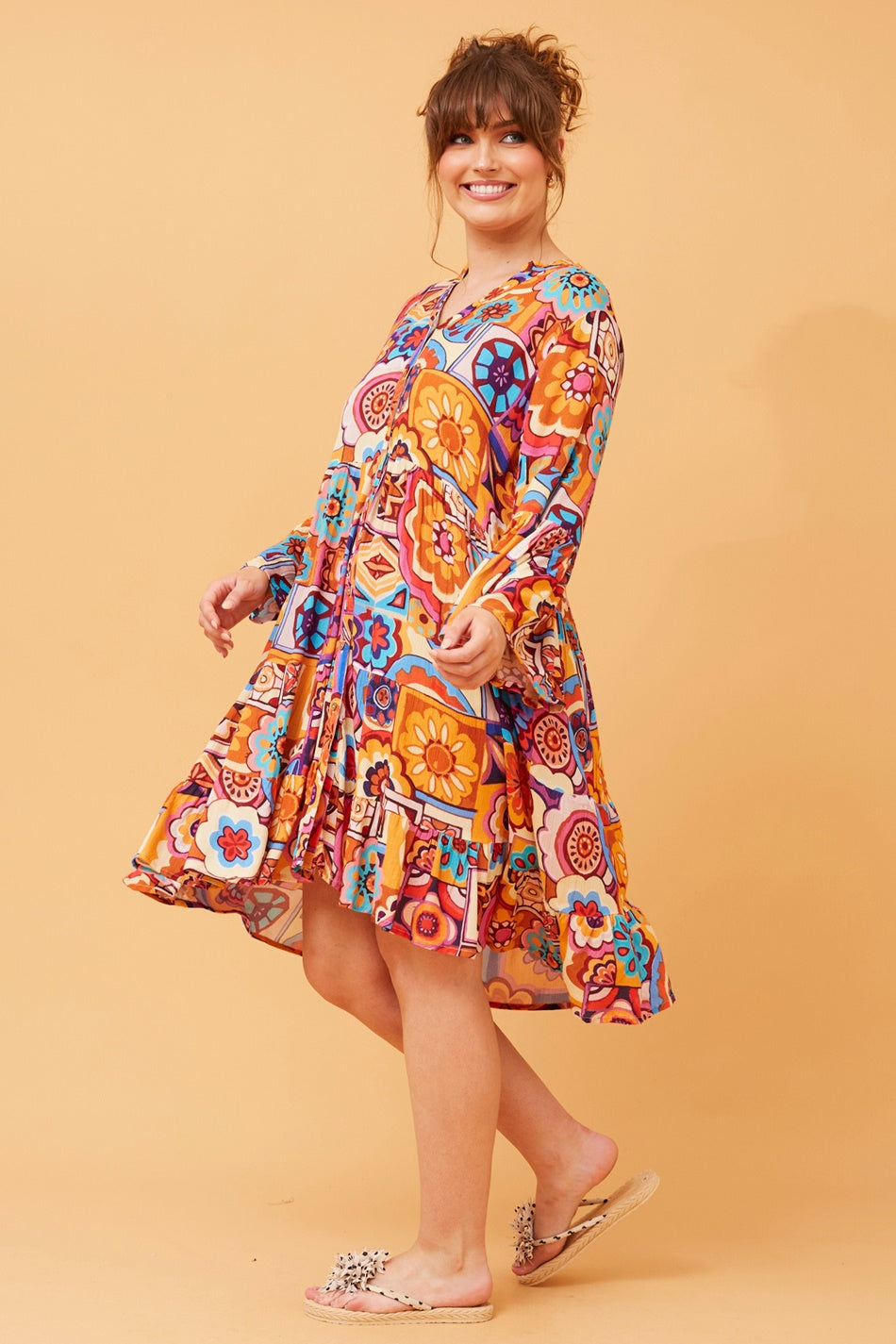 TONGA PATCHWORK PRINT DRESS