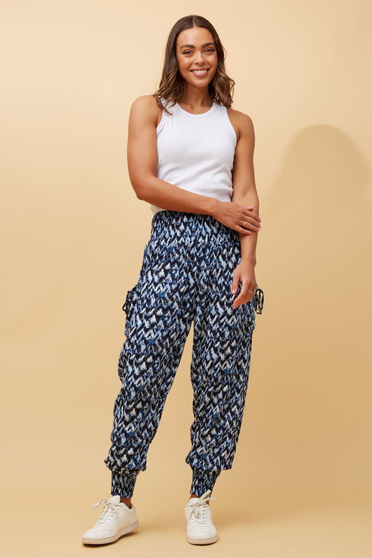 ABSTRACT PRINT BOHO HAREM PANTS