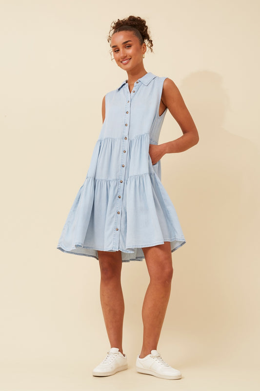 PERKINS TIERED SHIRT DRESS