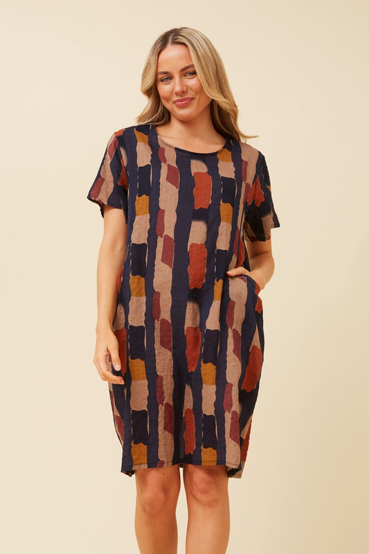 VINE ABSTRACT PRINT DRESS