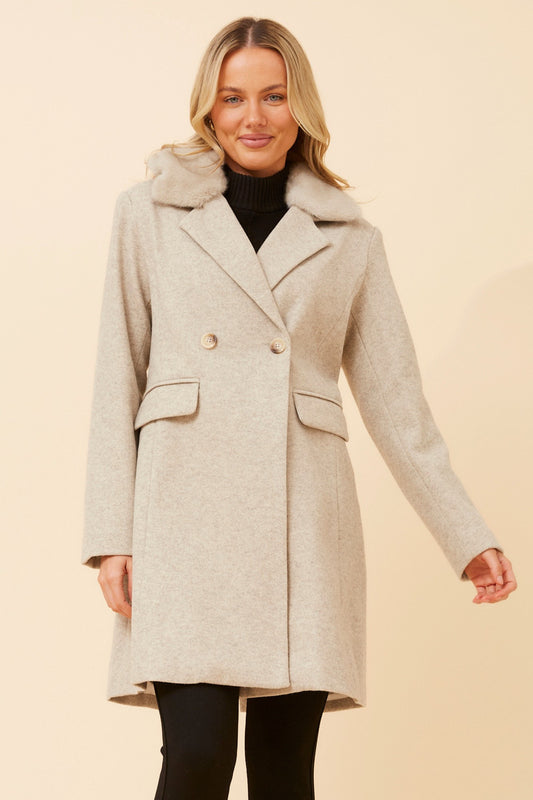 THALIA FAUX FUR TRIM COAT