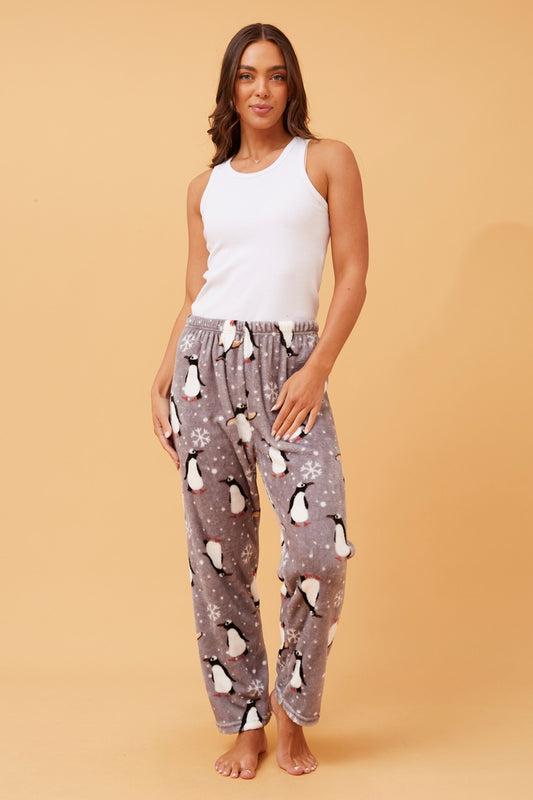 LEE PENGUIN PRINT PLUSH PYJAMA PANTS