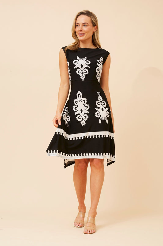 AVERY BORDER PRINT DRESS