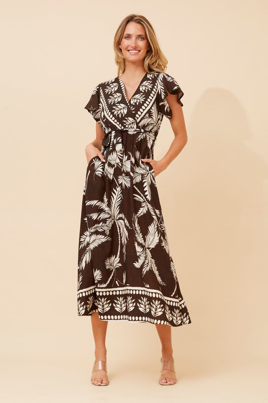EVARA BORDER PRINT DRESS