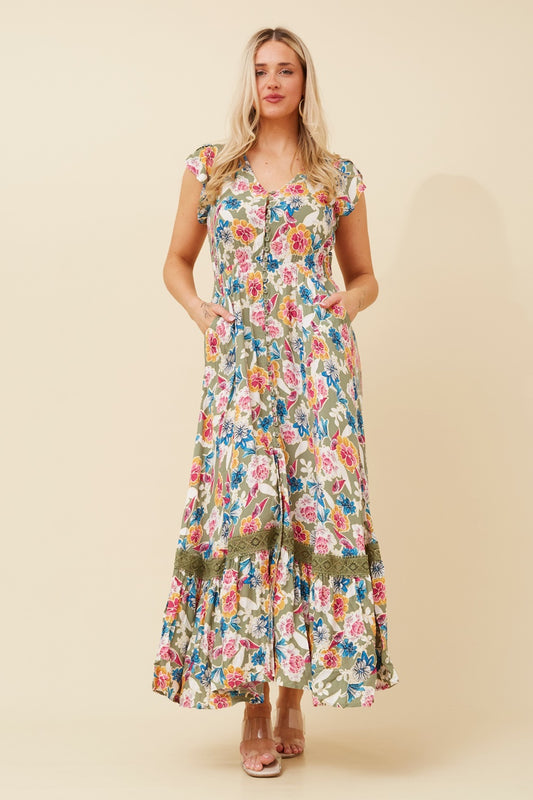 MOROCCO FLORAL MAXI DRESS