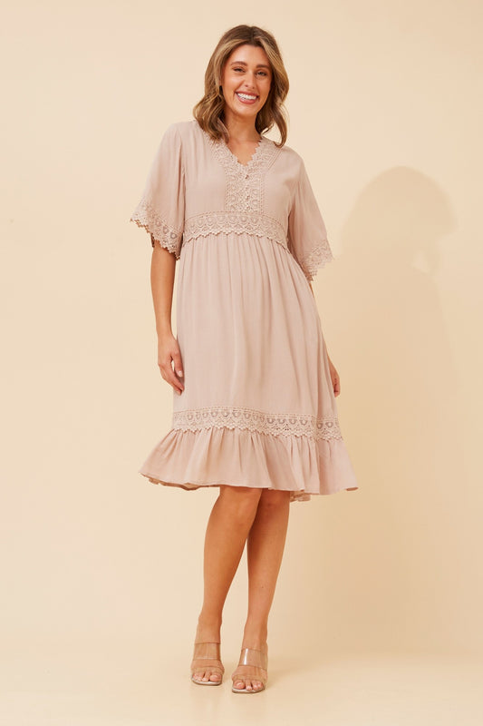 NAYLA LACE MIDI DRESS
