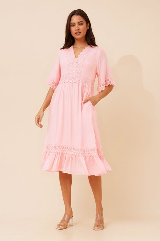 NAYLA LACE MIDI DRESS