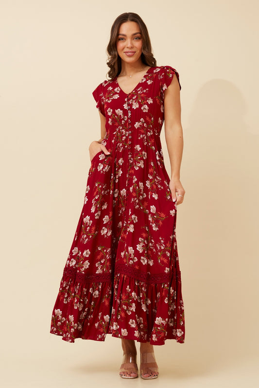 MOROCCO FLORAL MAXI DRESS