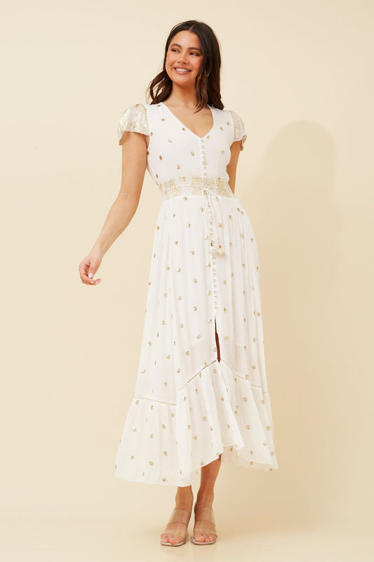 CORINNE SEQUIN MAXI DRESS