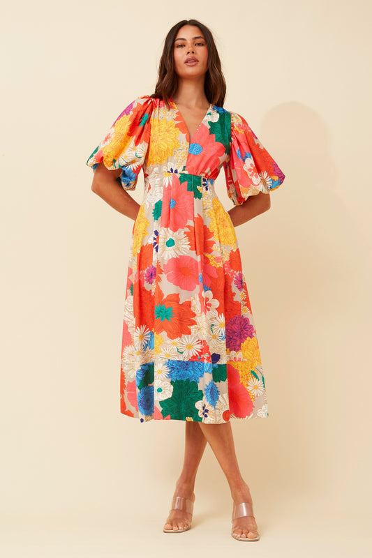 BRITANNIA FLORAL MIDI DRESS