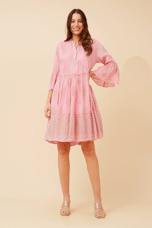 AMIRA JACQUARD BOHO PRINT DRESS