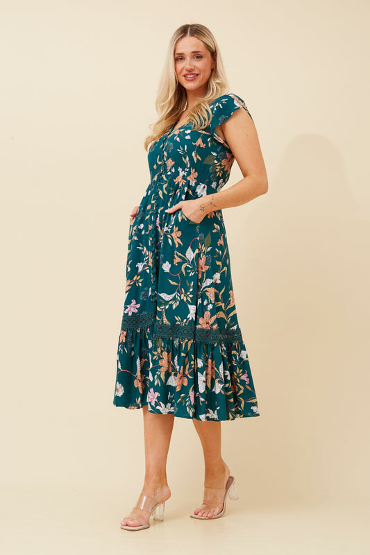 MOROCCO FLORAL MIDI DRESS