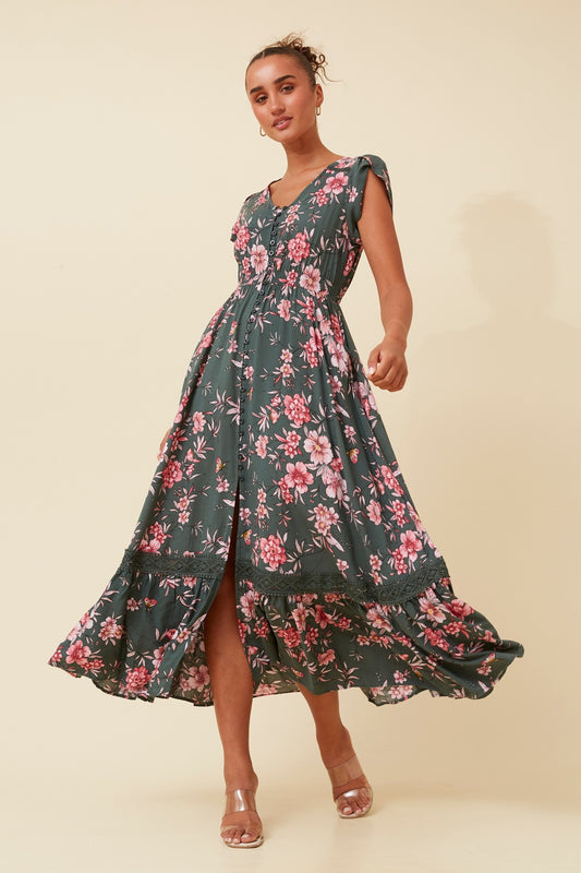 MOROCCO FLORAL MAXI DRESS