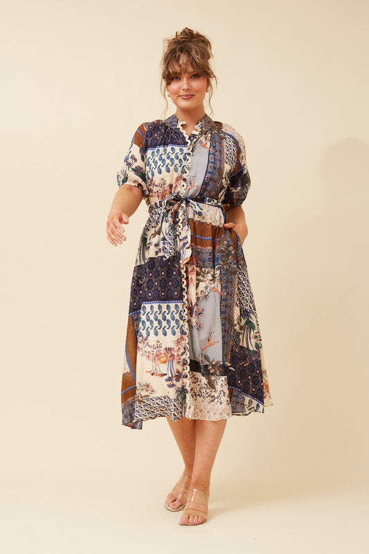 GENEVA PATCHWORK SHIRT DRESS