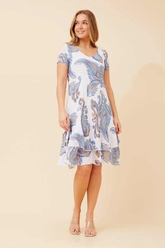 ELECTRA PAISLEY PRINT DRESS