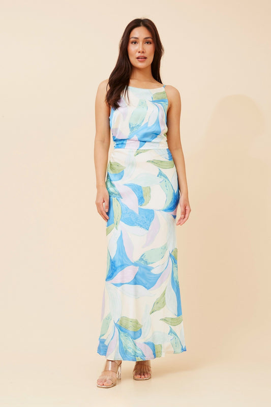 FIDELIA ABSTRACT PRINT MAXI DRESS