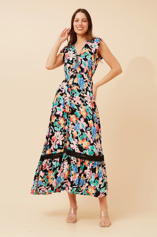 MOROCCO FLORAL MAXI DRESS