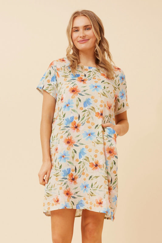 VINE FLORAL SHIFT DRESS