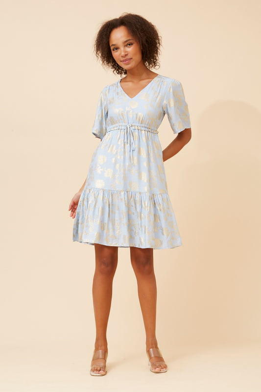 DIAMOND FOIL PRINT DRESS