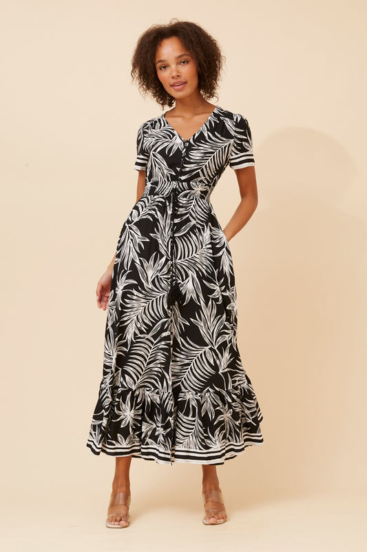 MIA PALM TREE PRINT DRESS