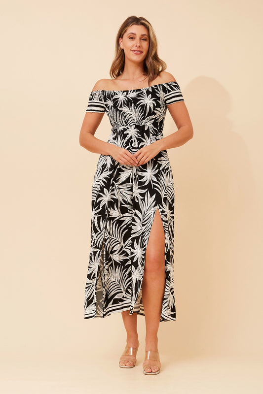 ROBIN TROPICAL PRINT MAXI DRESS