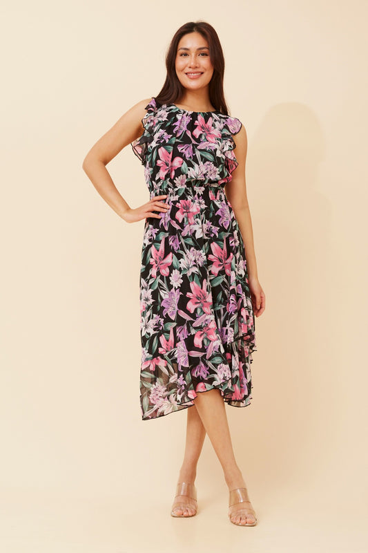 LOLA FLORAL MIDI DRESS