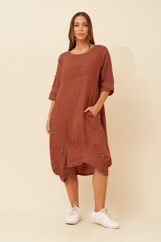 VALLA LINEN DRESS