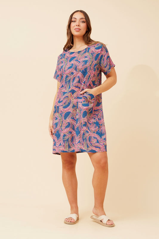 VINE ABSTRACT PRINT DRESS