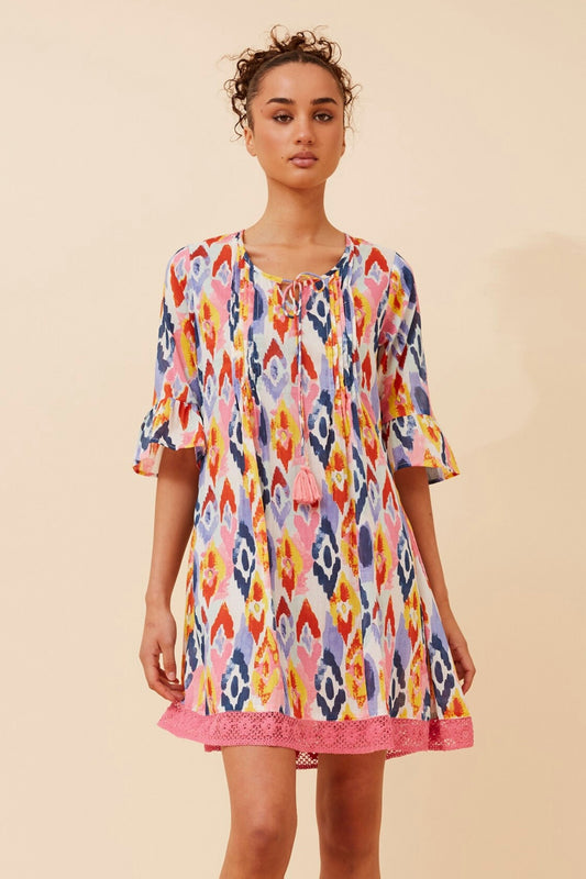 NIETTA ABSTRACT PRINT DRESS