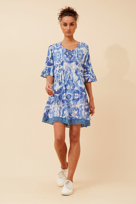 NIETTA ABSTRACT PRINT DRESS