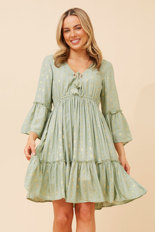 GEETA BOHO PRINT DRESS