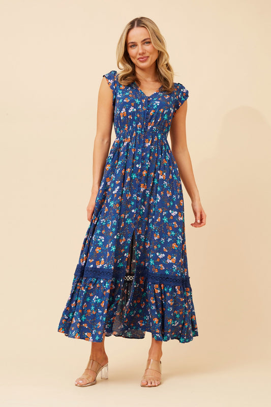 MOROCCO FLORAL MAXI DRESS