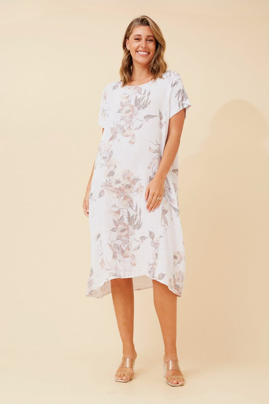 BATISTA FLORAL LINEN DRESS