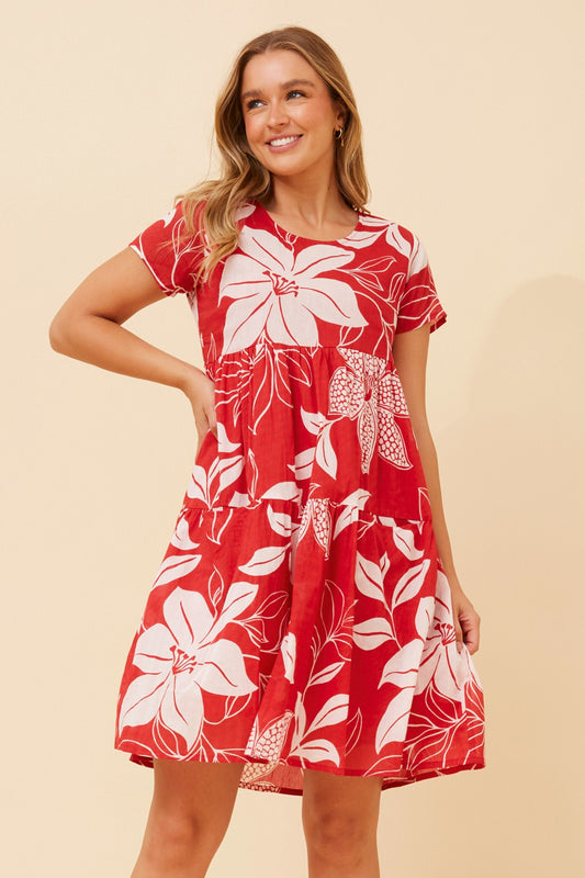 AARNA LEAF PRINT DRESS