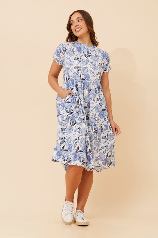 KIYANA LEAF PRINT DRESS