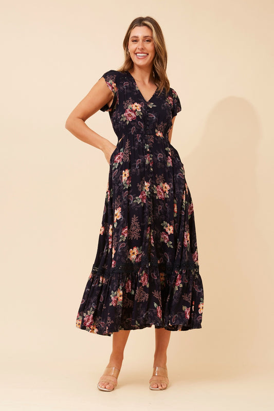 MOROCCO FLORAL MAXI DRESS