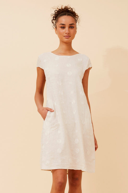SISLEY POLKA DOT LINEN DRESS