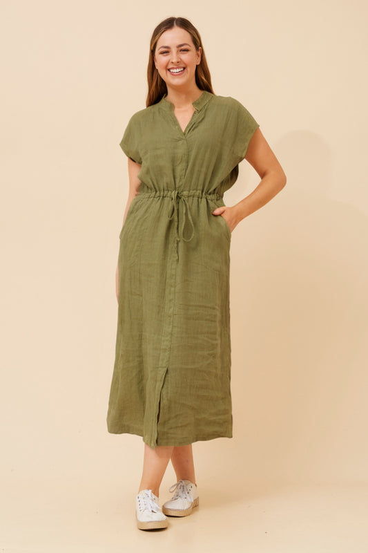 DANILA LINEN MIDI DRESS