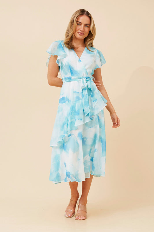 CLOVE CROSSOVER MIDI DRESS