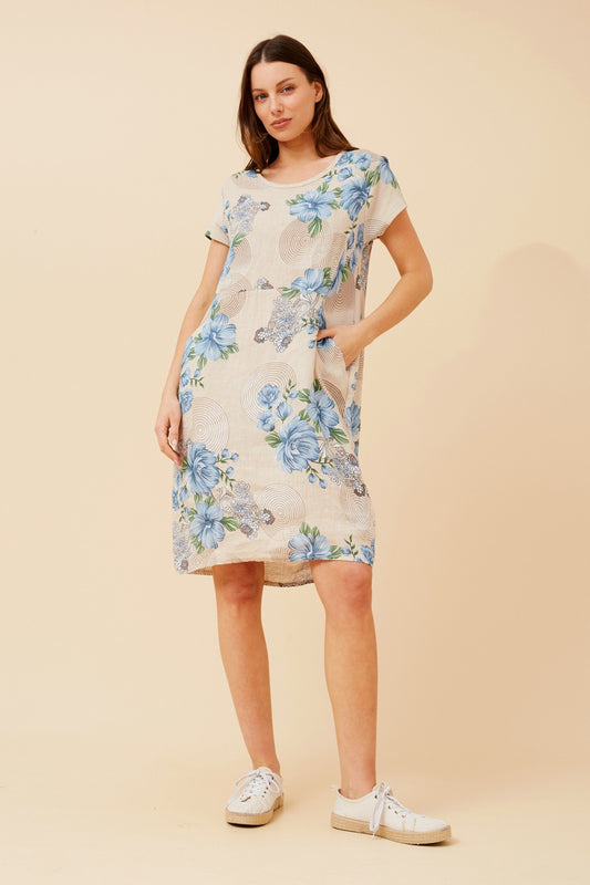 MESSINA FLORAL LINEN DRESS