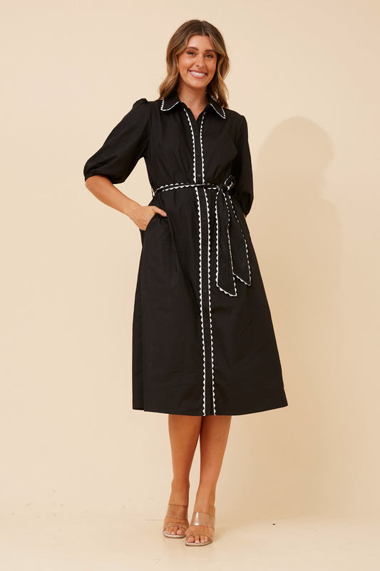 MAURA RIC RAC MIDI DRESS