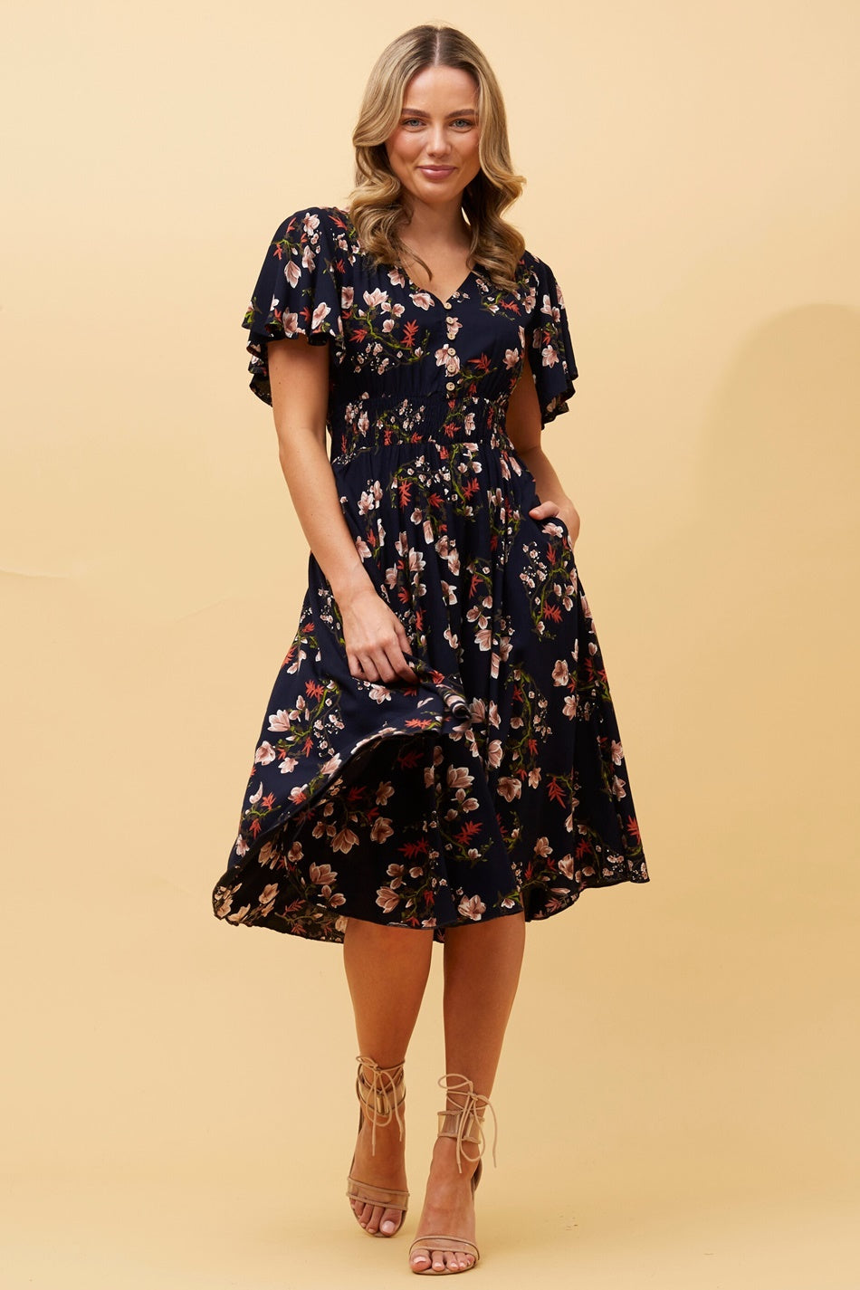 SANDY FLORAL BOHO SHORT DRESS