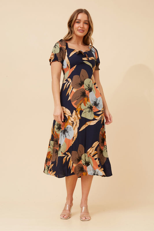 FAITH BOW FRONT MIDI DRESS