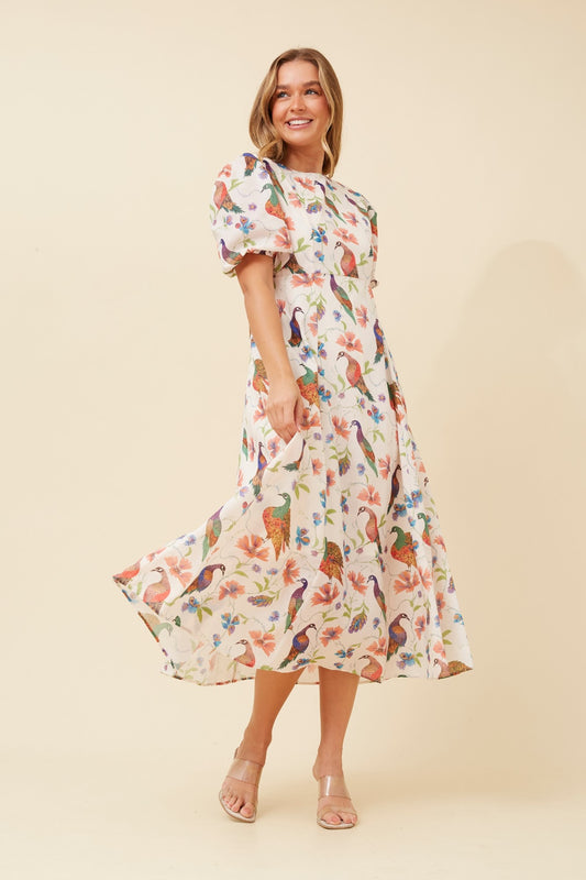 ALIZA BIRD PRINT DRESS