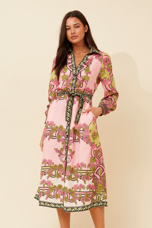 DONELLE BORDER PRINT SHIRT DRESS