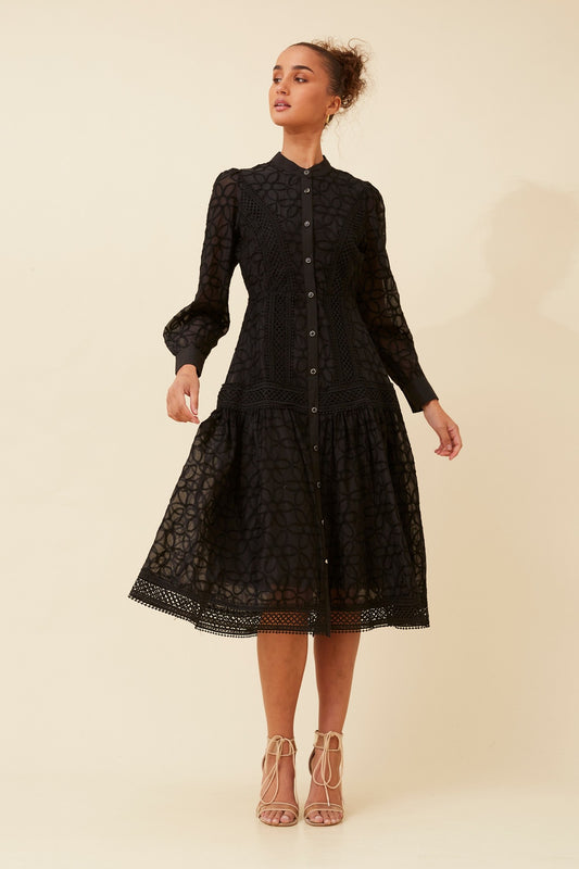 BURLINGTON FLORAL EMBROIDERED LACE DRESS