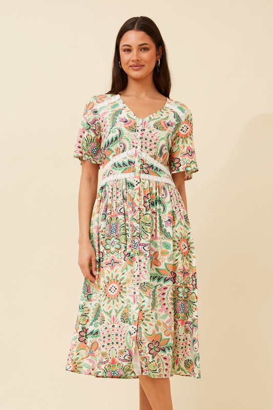 ORALIA FLORAL MIDI DRESS
