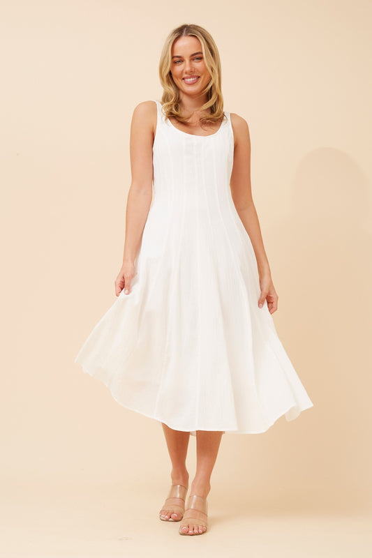 BRINDA SOLID MIDI DRESS