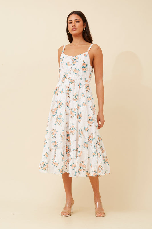 AMAR FLORAL MIDI DRESS