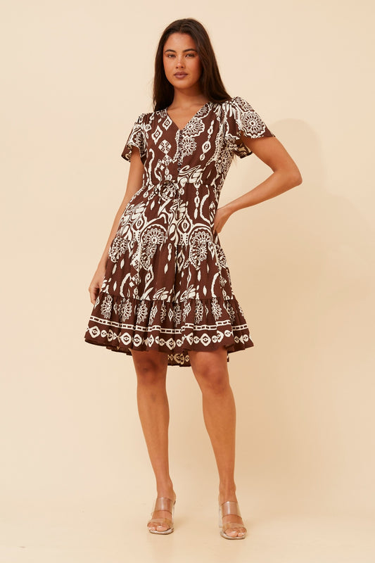 CHLOE BORDER PRINT DRESS